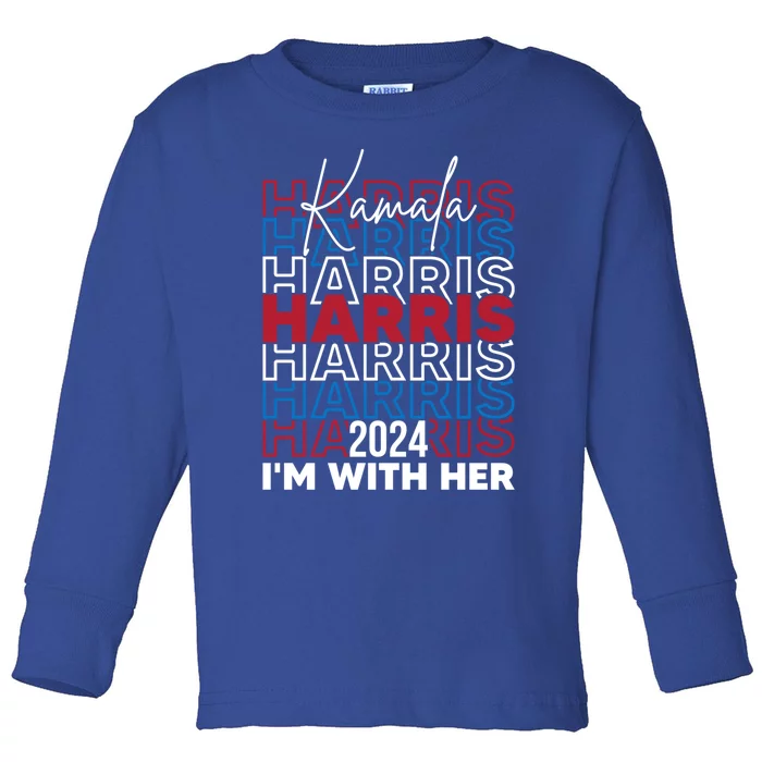 Kamala Harris IM With Her For President 2024 Gift Toddler Long Sleeve Shirt