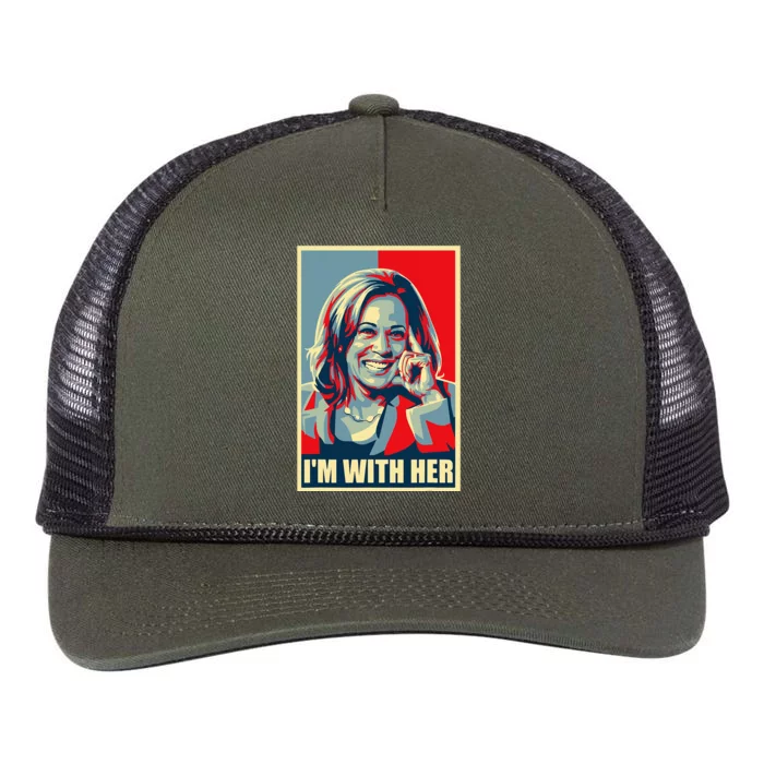 Kamala Harris IM With Her Harris 2024 President Election Retro Rope Trucker Hat Cap