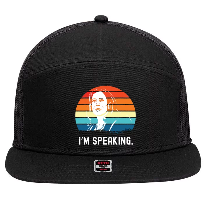 Kamala Harris Im Speaking Madam Vice President 7 Panel Mesh Trucker Snapback Hat