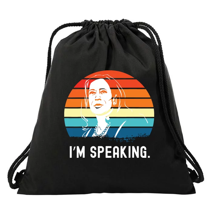 Kamala Harris Im Speaking Madam Vice President Drawstring Bag