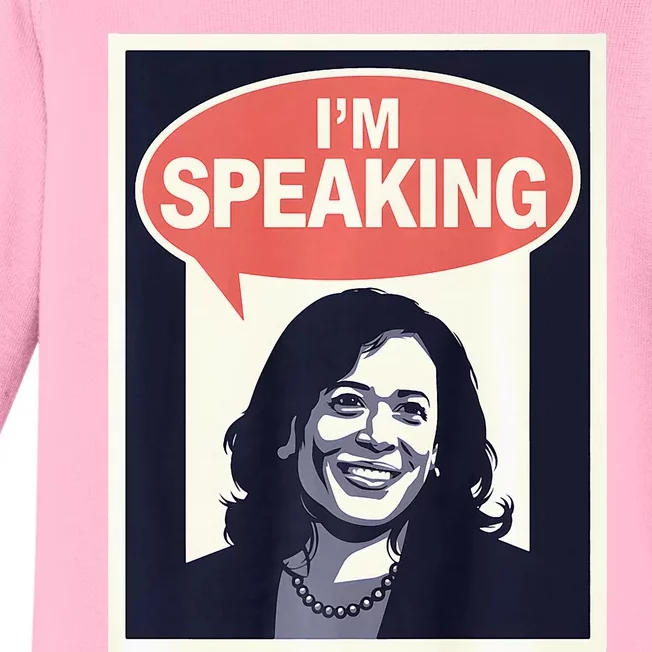 Kamala Harris IM Speaking 2024 First Female President Baby Long Sleeve Bodysuit