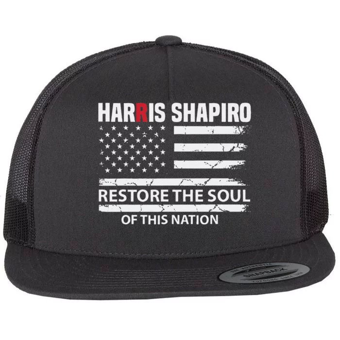 Kamala Harris Josh Shapiro Restore The Soul Of This Nation Flat Bill Trucker Hat