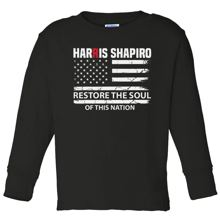 Kamala Harris Josh Shapiro Restore The Soul Of This Nation Toddler Long Sleeve Shirt