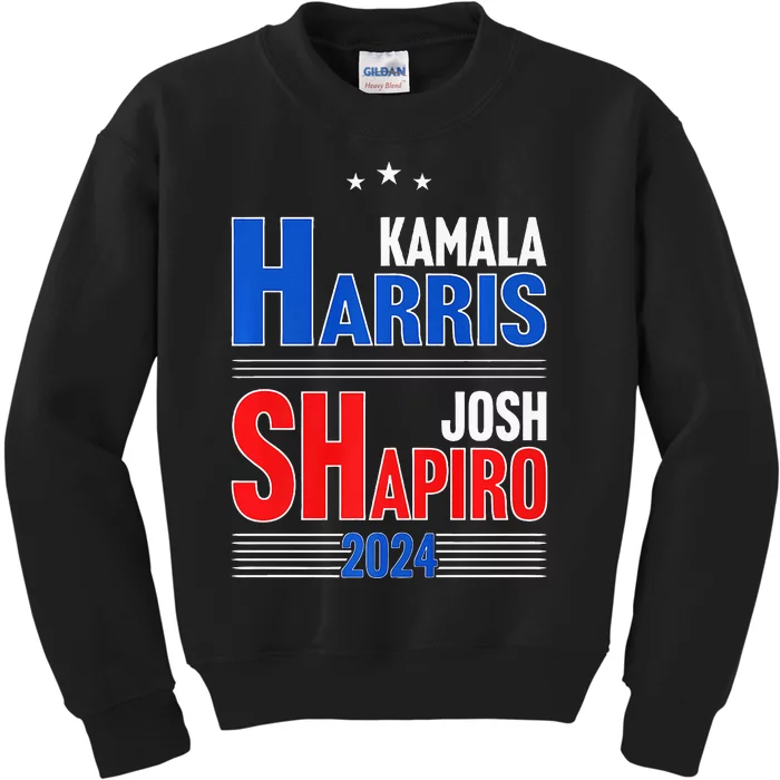 Kamala Harris Josh Shapiro 2024 Funny Harris Shapiro 24 Premium Kids Sweatshirt