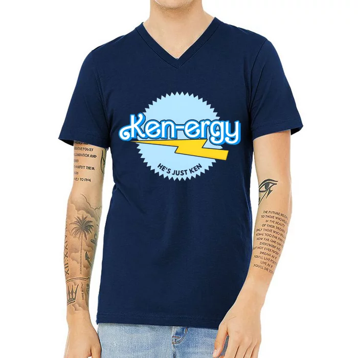 Kenergy Hes Just Ken Inspired By Barb!e Movie Kenergy Bar Bie V-Neck T-Shirt