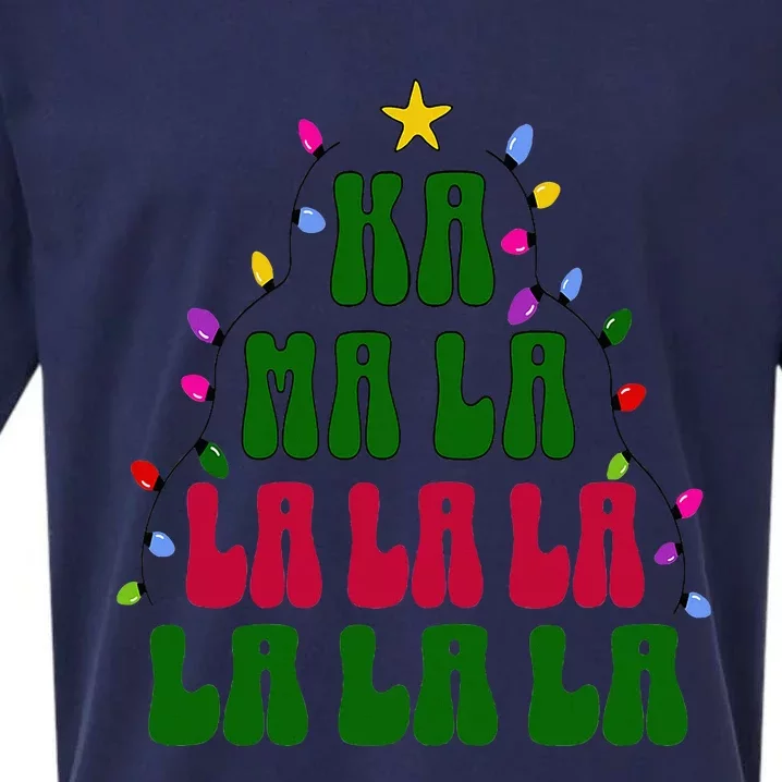 Kamala Harris Ka Ma La La La Christmas Tree Xmas Carol Sueded Cloud Jersey T-Shirt