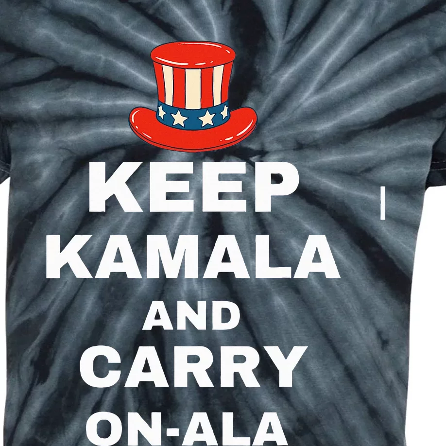 Kamala Harris Keep Kamala And Carry Onala Democrat Liberal Kids Tie-Dye T-Shirt