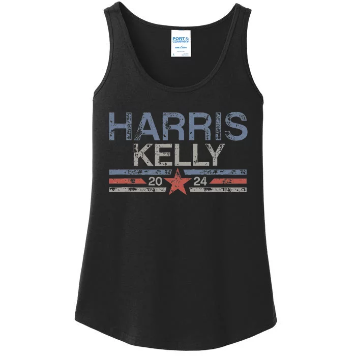 Kamala Harris Kelly 2024 Retro Grunge Harris Kelly 2024 Ladies Essential Tank