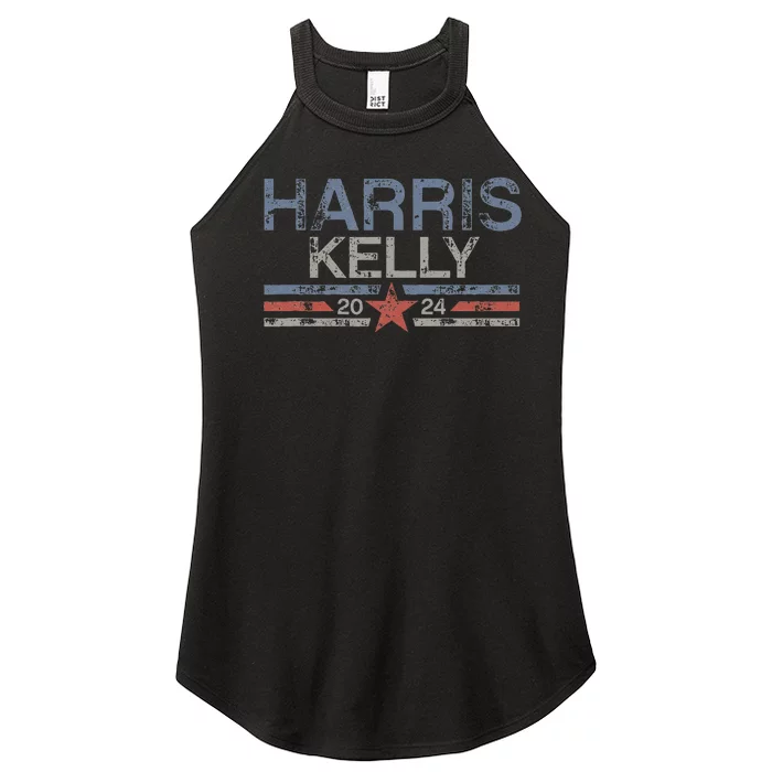 Kamala Harris Kelly 2024 Retro Grunge Harris Kelly 2024 Women’s Perfect Tri Rocker Tank