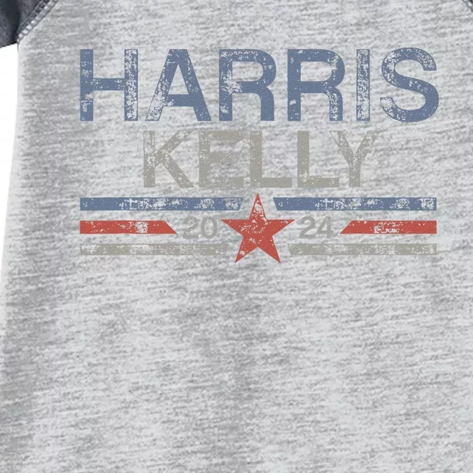 Kamala Harris Kelly 2024 Retro Grunge Harris Kelly 2024 Infant Baby Jersey Bodysuit