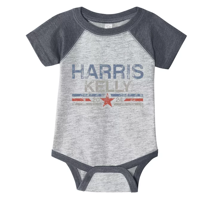 Kamala Harris Kelly 2024 Retro Grunge Harris Kelly 2024 Infant Baby Jersey Bodysuit