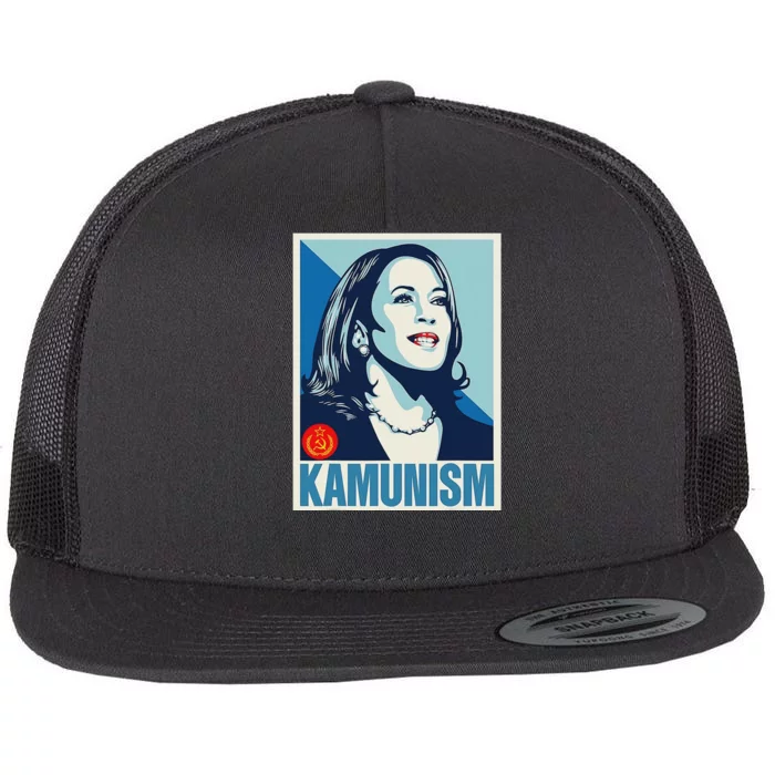 Kamala Harris Kamunism Kamala The Kommunist Communist 2024 Flat Bill Trucker Hat