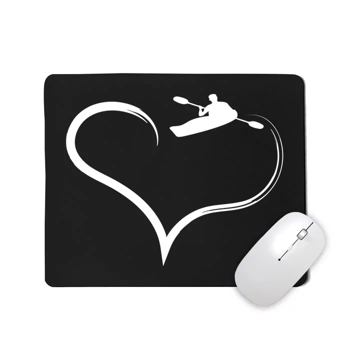 Kayaking Heart Kayak Gift Mousepad