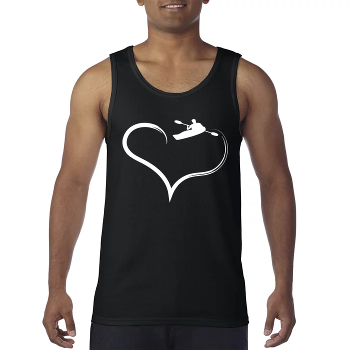 Kayaking Heart Kayak Gift Tank Top