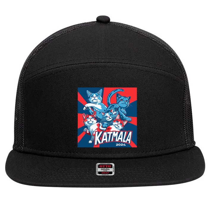 Kamala Harris Katmala Election Sneakers President Cat Lady 7 Panel Mesh Trucker Snapback Hat