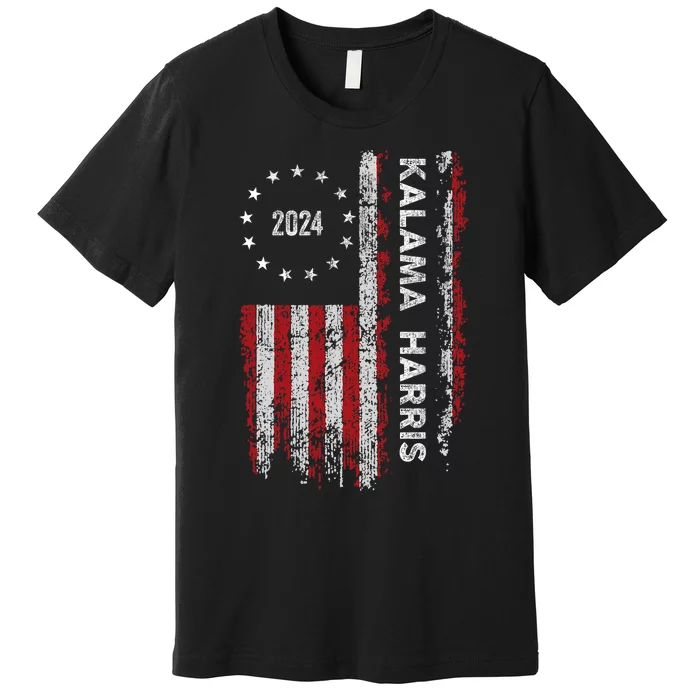 Kamala Harris Kamala 2024 Us Flag Democratic President Premium T-Shirt