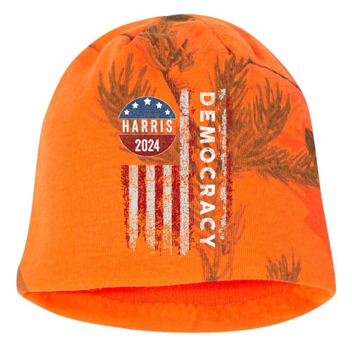 Kamala Harris Kamala 2024 Us Flag Democratic President Kati - Camo Knit Beanie