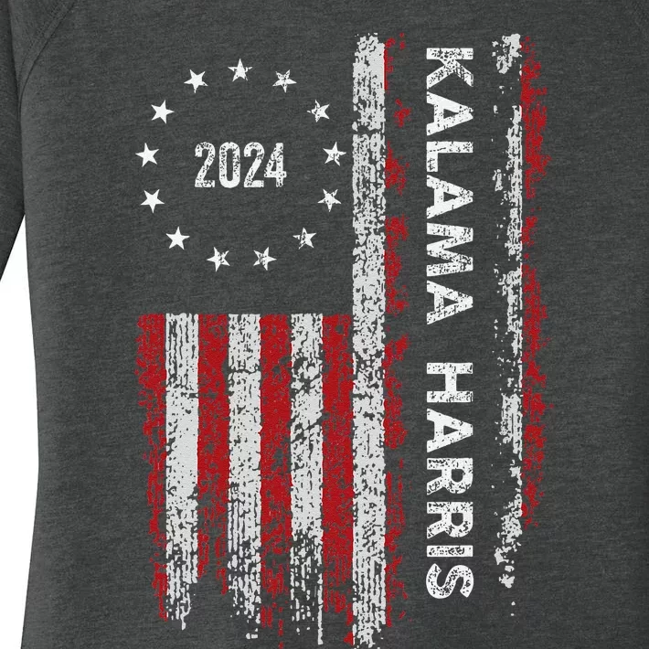 Kamala Harris Kamala 2024 Us Flag Democratic President Women's Perfect Tri Tunic Long Sleeve Shirt