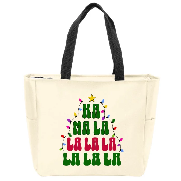 Kamala Harris Ka Ma La La La Christmas Tree Xmas Carol Zip Tote Bag