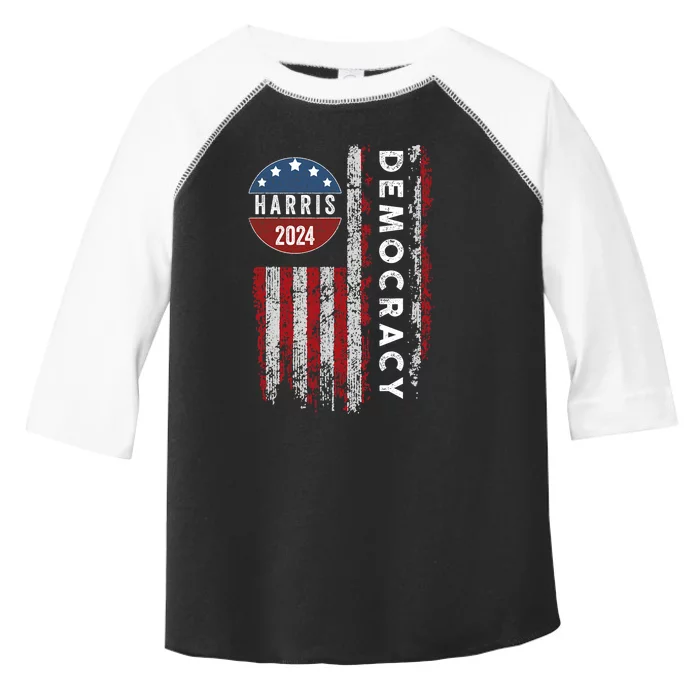 Kamala Harris Kamala 2024 Us Flag Democratic President Toddler Fine Jersey T-Shirt