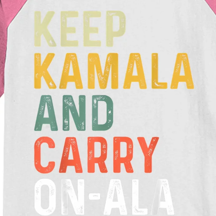 Kamala Harris Keep Kamala And Carry Onala Kids Colorblock Raglan Jersey