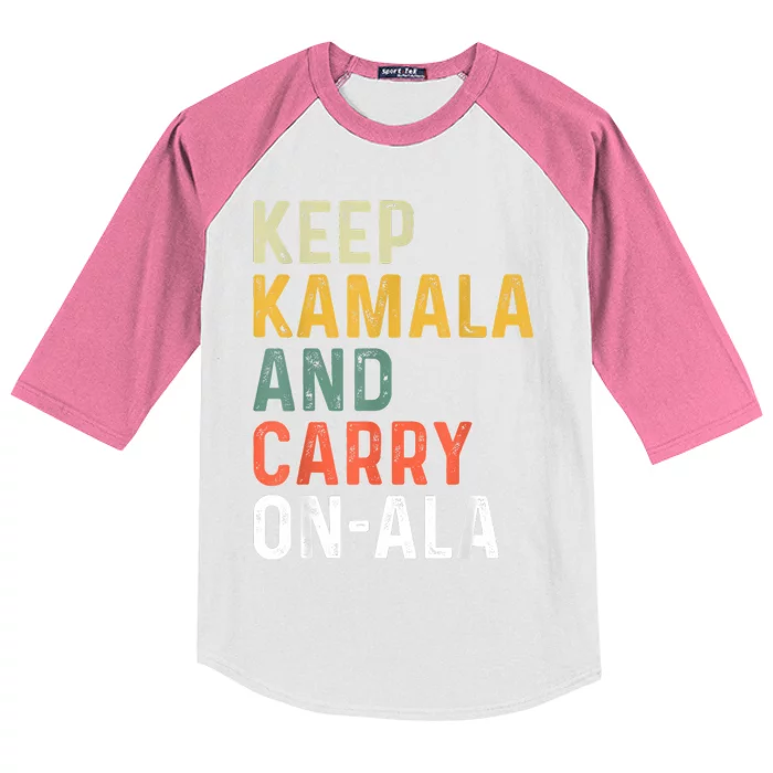 Kamala Harris Keep Kamala And Carry Onala Kids Colorblock Raglan Jersey