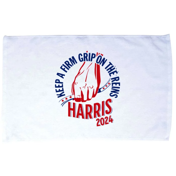 Kamala Harris Keep A Firm Grip On The Reins 2024 Us Election Microfiber Hand Towel