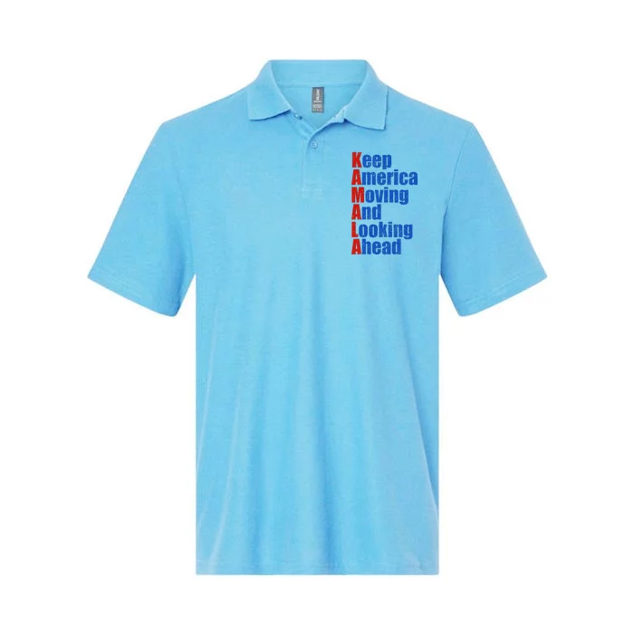 Kamala Harris Keep America Moving And Looking Ahead 2024 Softstyle Adult Sport Polo