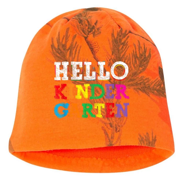 Kids Hello Kindergarten Back To School First Day Kati - Camo Knit Beanie