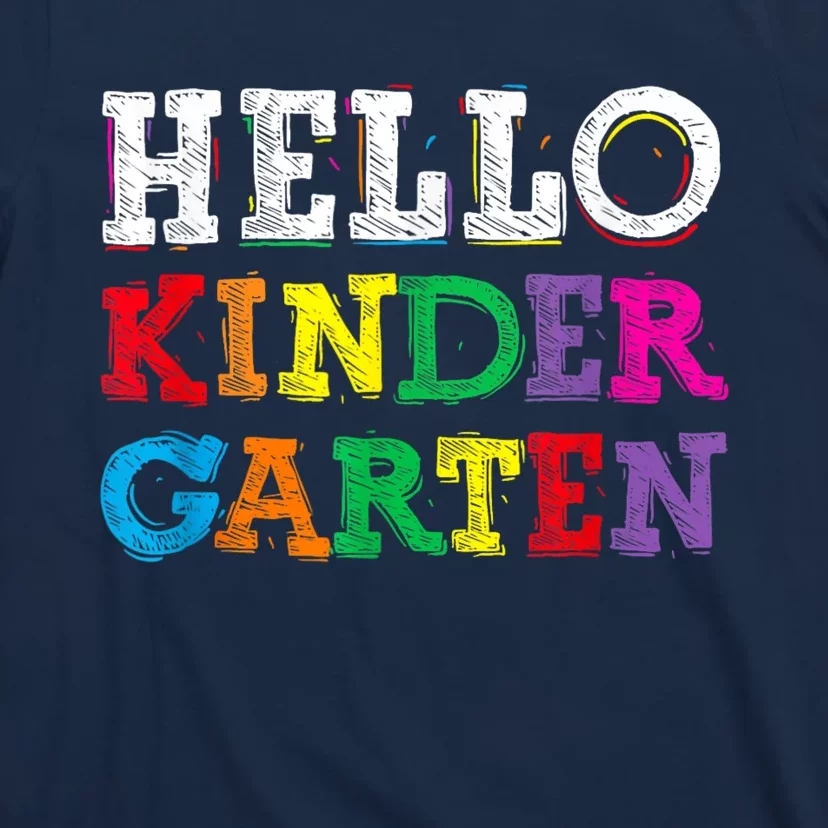 Kids Hello Kindergarten Back To School First Day T-Shirt