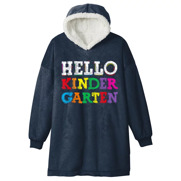 Kids Hello Kindergarten Back To School First Day Hooded Wearable Blanket