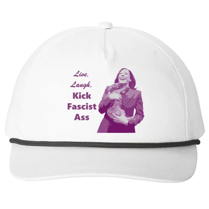 Kamala Harris Live Laugh Kick Fascist Ass Snapback Five-Panel Rope Hat