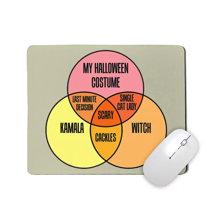 Kamala Harris Lazy Halloween Costume Venn Diagram Mousepad