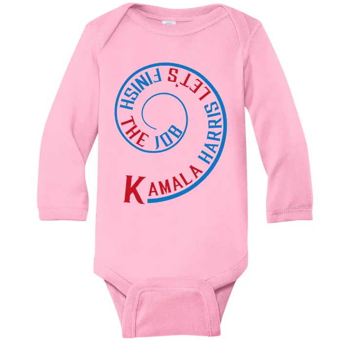 Kamala Harris LetS Finish The Job Election 2024 Baby Long Sleeve Bodysuit