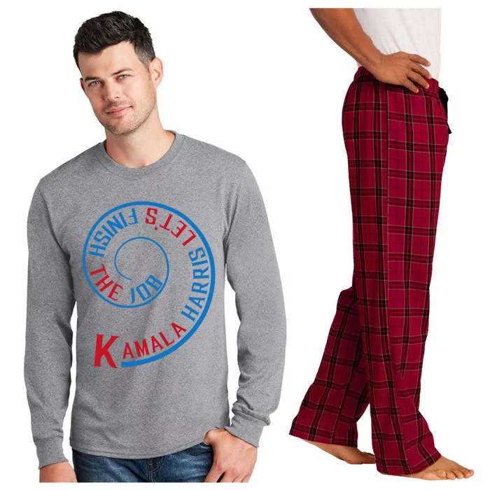 Kamala Harris LetS Finish The Job Election 2024 Long Sleeve Pajama Set