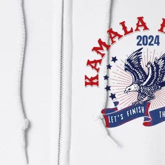 Kamala Harris LetS Finish The Job Vote Kamala Harris 2024 Full Zip Hoodie