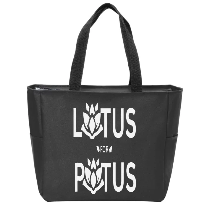 Kamala Harris Lotus For Potus Zip Tote Bag