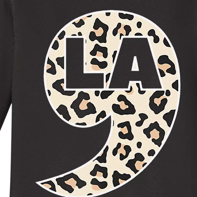 Kamala Harris Leopard Comma La Baby Long Sleeve Bodysuit