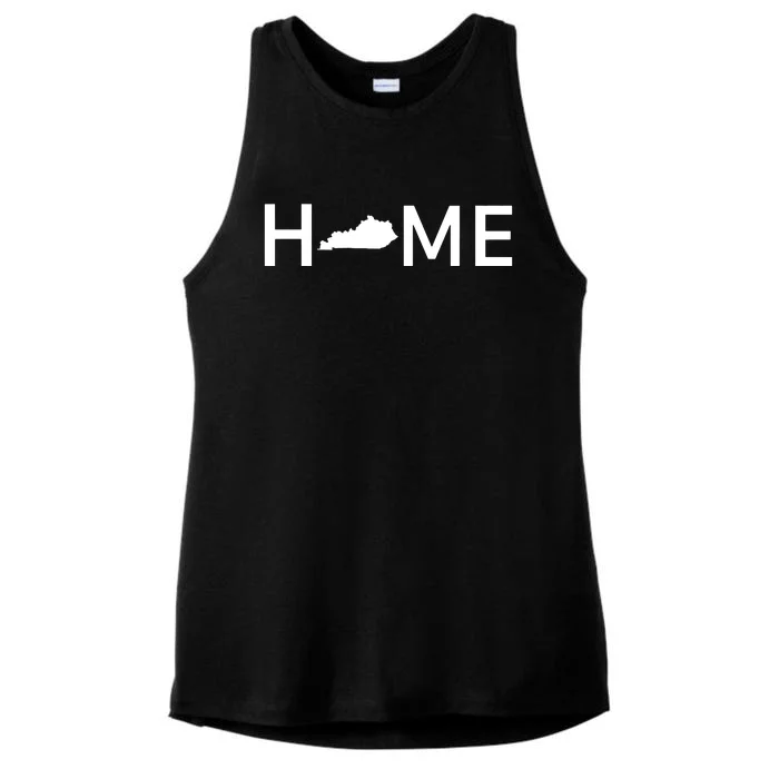 Kentucky Home Love Us State Outline Silhouette Ladies Tri-Blend Wicking Tank