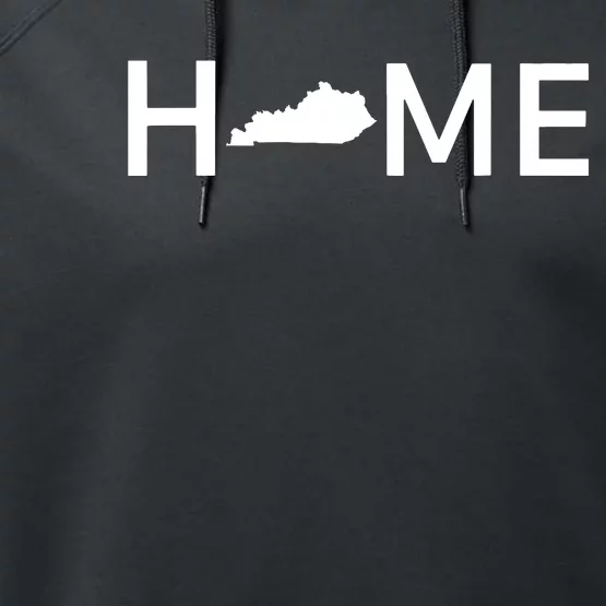 Kentucky Home Love Us State Outline Silhouette Performance Fleece Hoodie