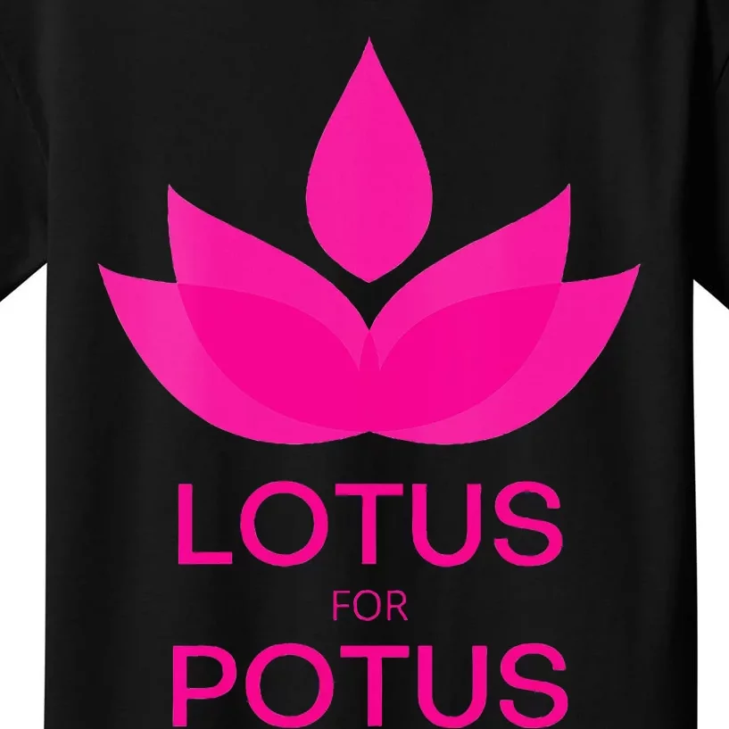 Kamala Harris Lotus For Potus October 2024 Kids T-Shirt