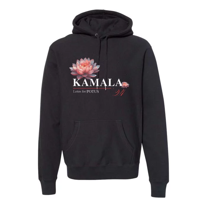 Kamala Harris Lotus Rainbow Floral 2024 President Election Premium Hoodie