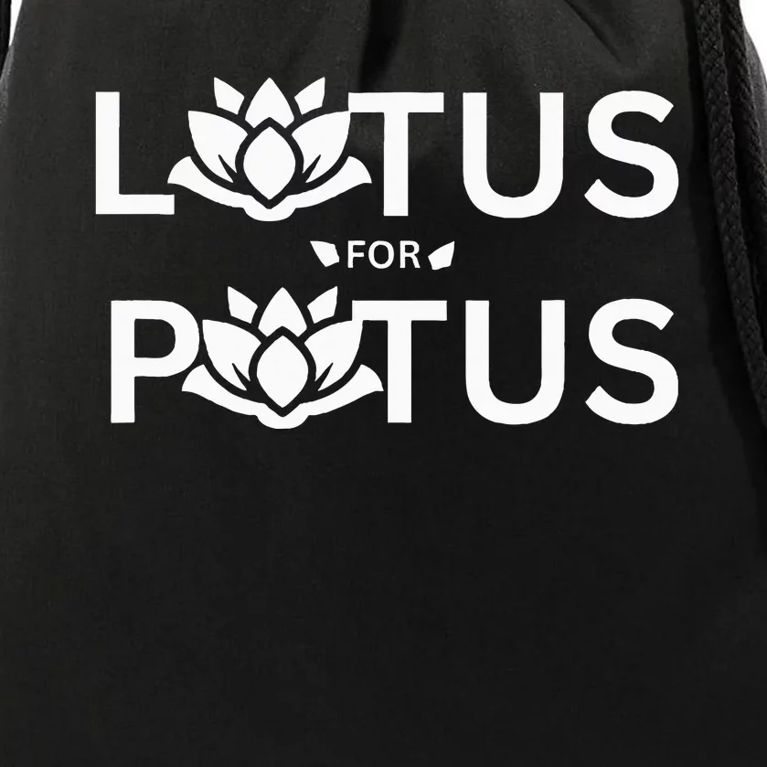 Kamala Harris Lotus For Potus Drawstring Bag