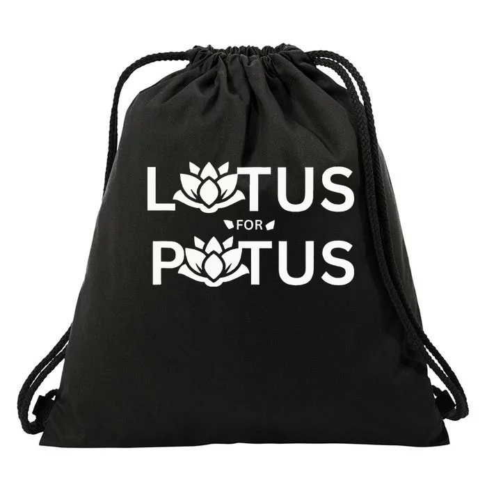 Kamala Harris Lotus For Potus Drawstring Bag