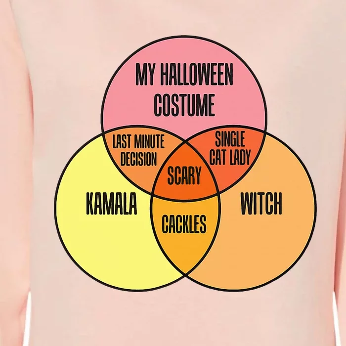 Kamala Harris Lazy Halloween Costume Venn Diagram Womens California Wash Sweatshirt