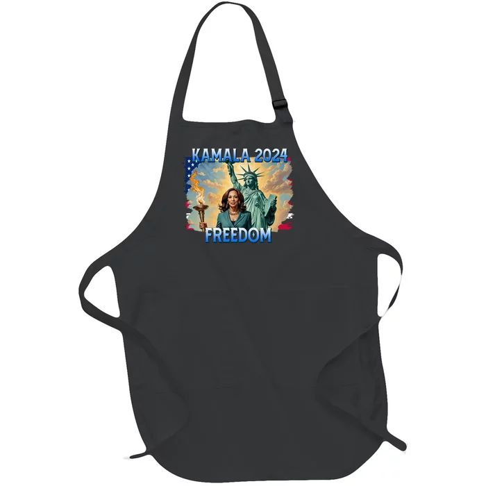 Kamala Harris Lady Liberty Freedom 2024 Full-Length Apron With Pocket