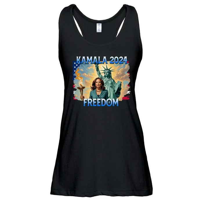 Kamala Harris Lady Liberty Freedom 2024 Ladies Essential Flowy Tank