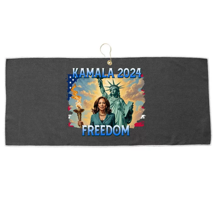 Kamala Harris Lady Liberty Freedom 2024 Large Microfiber Waffle Golf Towel