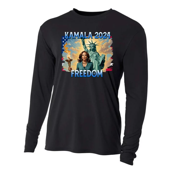 Kamala Harris Lady Liberty Freedom 2024 Cooling Performance Long Sleeve Crew