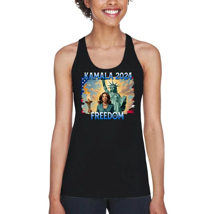 Kamala Harris Lady Liberty Freedom 2024 Women's Racerback Tank